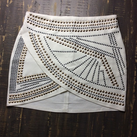 CARMIN Dresses & Skirts - Carmin Black Gold Studded Skirt.